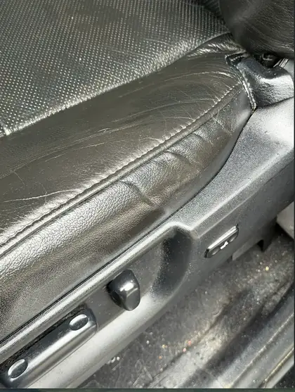 Car seat leather crack after repair